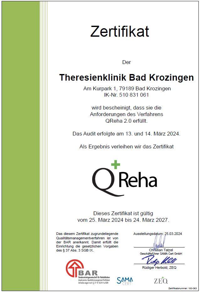 QReha Zertifikat